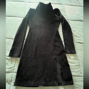 Motel Black Turtleneck Corduroy Dress